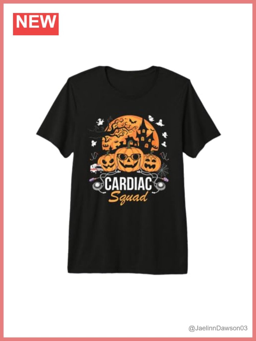 Halloween Cardiac Nurse Spooky Nursing Tri-Blend Tee